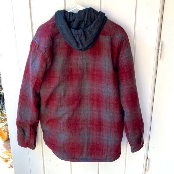 berkley jensen fleece hooded flannel shirt